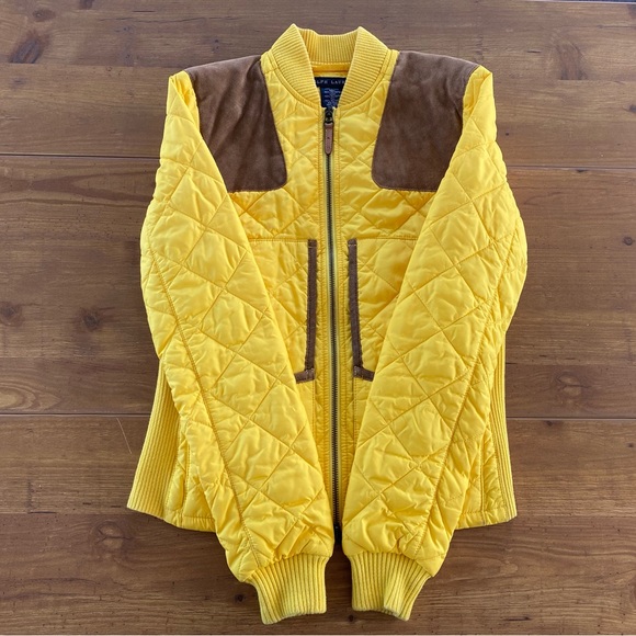 Ralph Lauren Equestrian Quilted Sport Jacket Bright Yellow - Picture 3 of 16